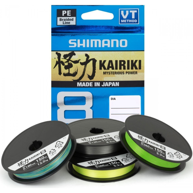 Леска плетёная SHIMANO KAIRIKI 8 PE 150м зеленая 0,215 мм 20,8 кг 59WPLA58R06