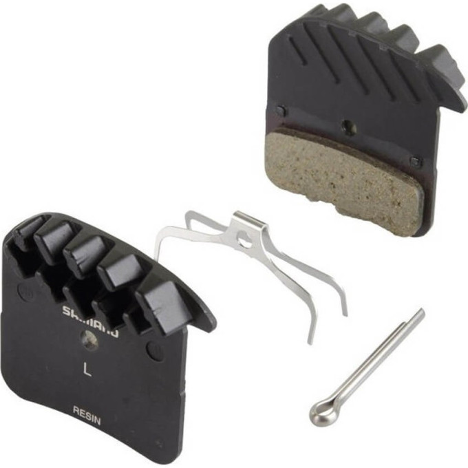 Тормозные колодки, для дисковых тормозов SHIMANO H03A, метал, с радиатором, пара, с пружин, с шплинтом Y1XM98020